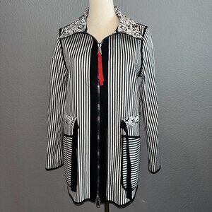 LANDI FANCY LULA REVERSIBLE FULL ZIP ARTSY PARKA JACKET MADE IN ITALY-  IT 42